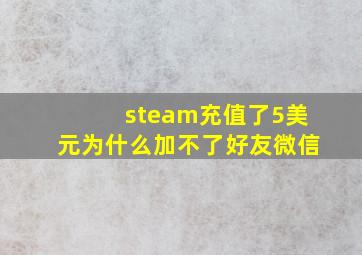 steam充值了5美元为什么加不了好友微信