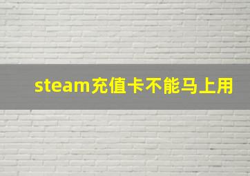 steam充值卡不能马上用