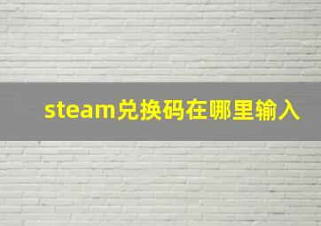 steam兑换码在哪里输入