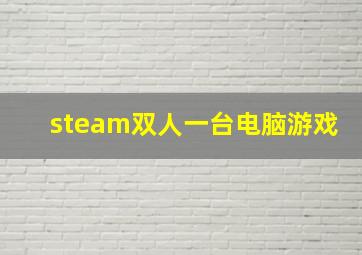 steam双人一台电脑游戏