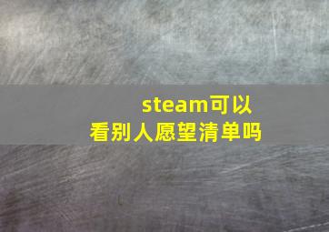 steam可以看别人愿望清单吗