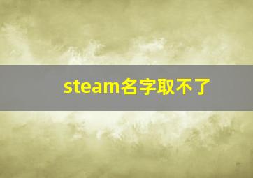 steam名字取不了