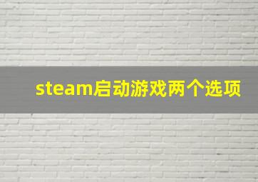 steam启动游戏两个选项