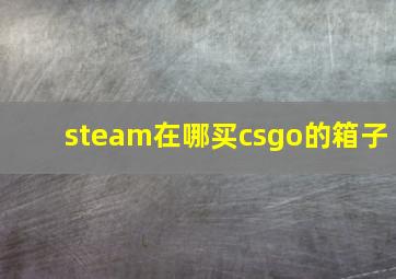 steam在哪买csgo的箱子