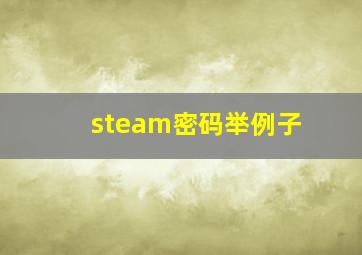 steam密码举例子