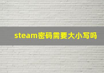 steam密码需要大小写吗