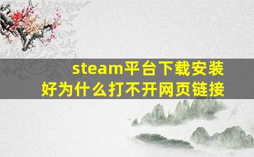 steam平台下载安装好为什么打不开网页链接