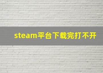 steam平台下载完打不开