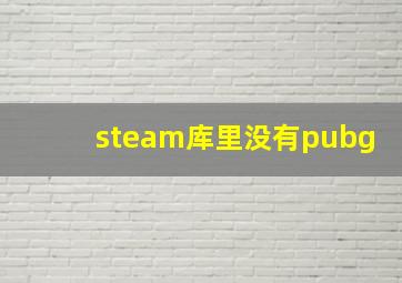 steam库里没有pubg