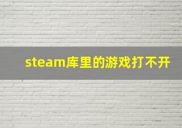 steam库里的游戏打不开