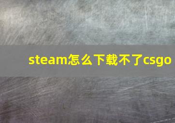 steam怎么下载不了csgo