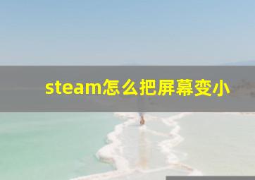 steam怎么把屏幕变小