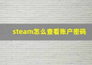 steam怎么查看账户密码