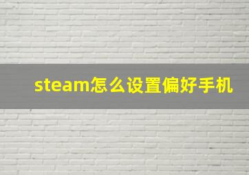 steam怎么设置偏好手机