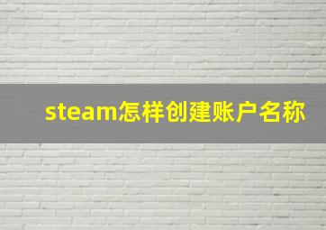 steam怎样创建账户名称