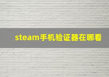 steam手机验证器在哪看