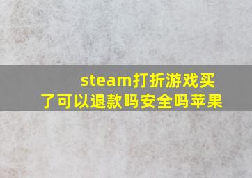 steam打折游戏买了可以退款吗安全吗苹果