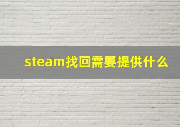 steam找回需要提供什么