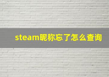 steam昵称忘了怎么查询