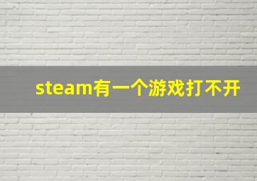 steam有一个游戏打不开