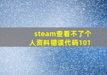 steam查看不了个人资料错误代码101