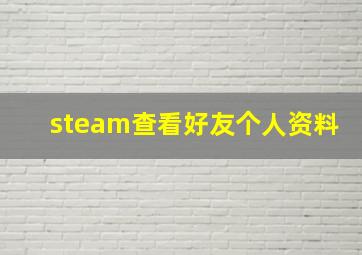 steam查看好友个人资料