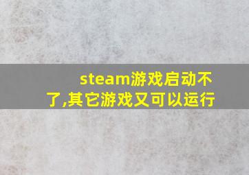 steam游戏启动不了,其它游戏又可以运行