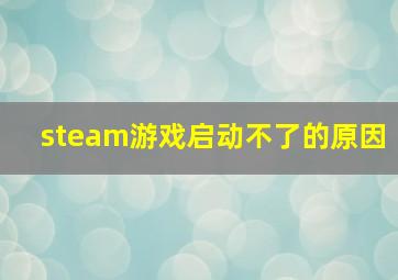 steam游戏启动不了的原因