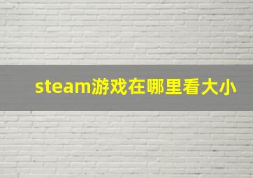 steam游戏在哪里看大小