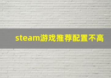 steam游戏推荐配置不高