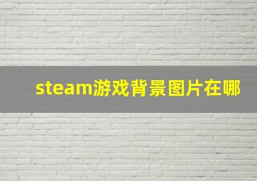 steam游戏背景图片在哪