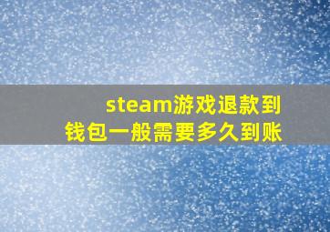 steam游戏退款到钱包一般需要多久到账