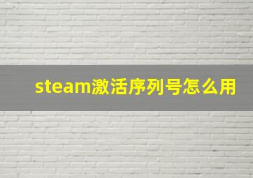 steam激活序列号怎么用