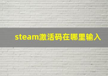 steam激活码在哪里输入