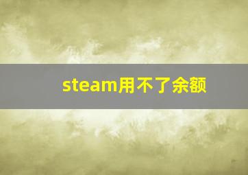 steam用不了余额