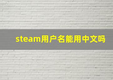 steam用户名能用中文吗