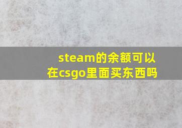 steam的余额可以在csgo里面买东西吗