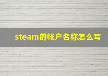 steam的帐户名称怎么写