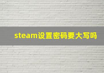 steam设置密码要大写吗