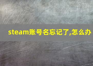 steam账号名忘记了,怎么办