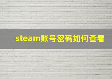 steam账号密码如何查看