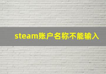 steam账户名称不能输入