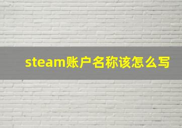 steam账户名称该怎么写