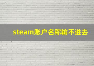 steam账户名称输不进去