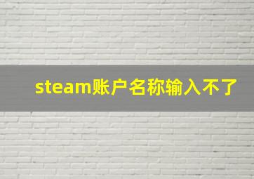 steam账户名称输入不了