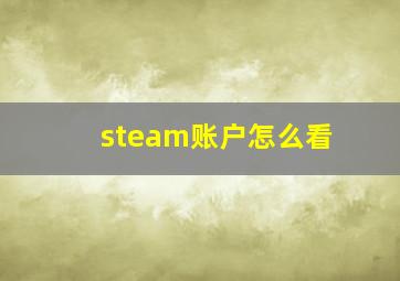 steam账户怎么看