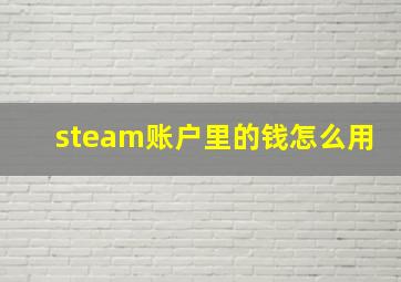 steam账户里的钱怎么用