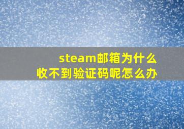 steam邮箱为什么收不到验证码呢怎么办