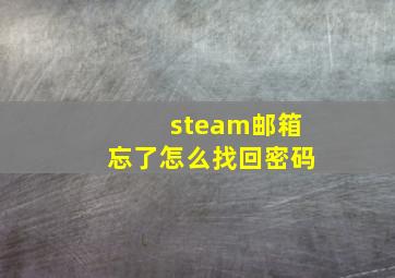 steam邮箱忘了怎么找回密码