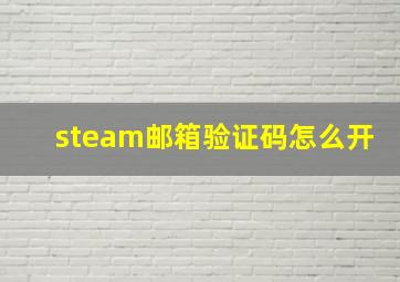 steam邮箱验证码怎么开